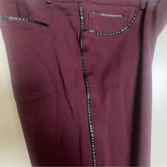 Maurices Burgundy Ponte Stretch Knit Skinny Pants Small - Picture 5 of 14